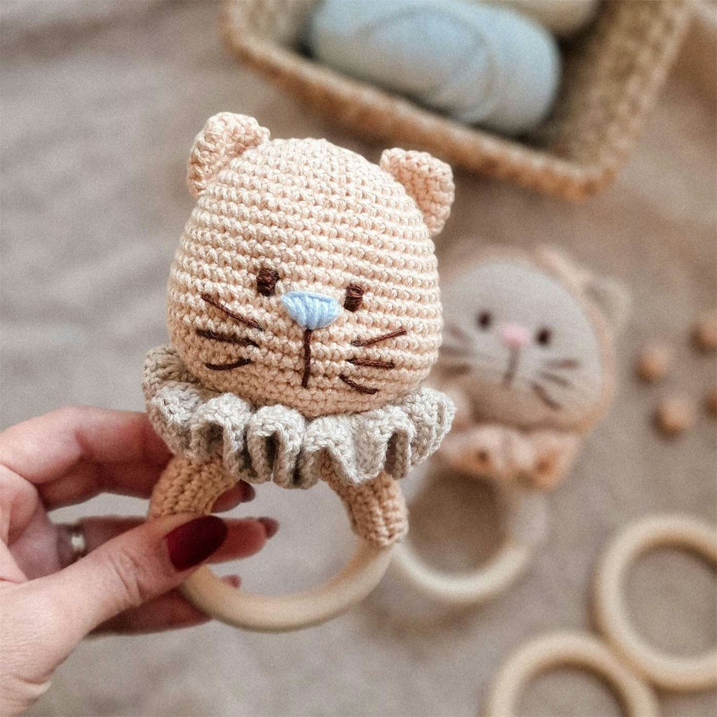Sonajero Gatito — amigurumi tejido a mano por Trufitas Artesanas